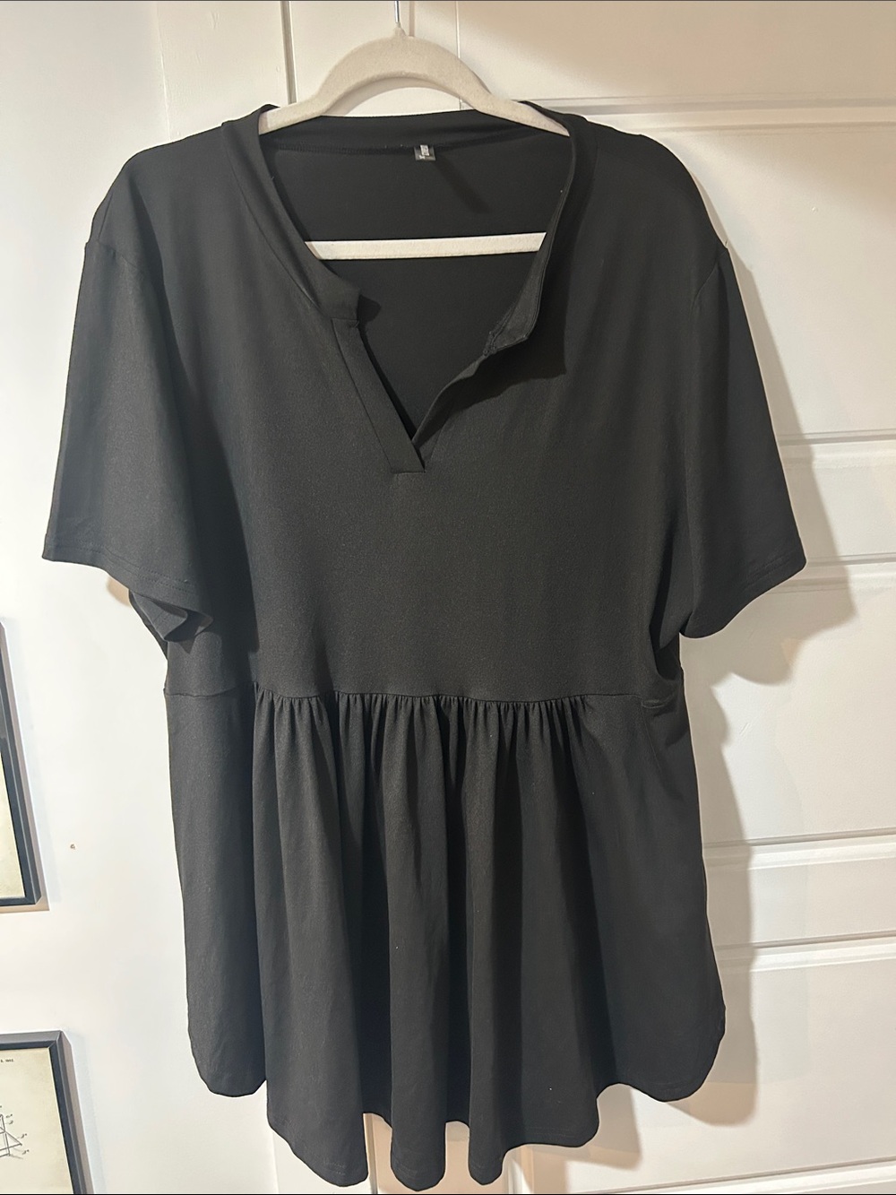 Women's Peplum Tunic with V-Slit Neck